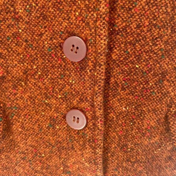 St. Johns Way Tweed Blazer Jacket Womens VTG 12/Modern 6 Rust Orange Wool Blend - Picture 8 of 12
